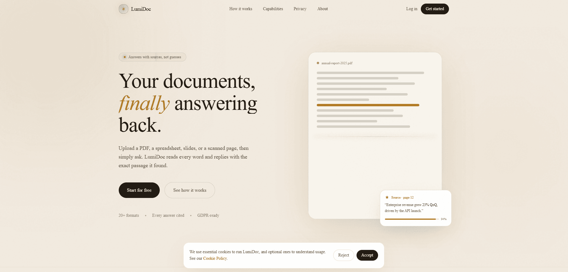 LumiDoc - AI-Powered Document Q&A